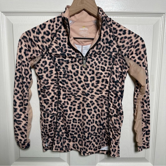 Tan and Black Leopard Print Long Sleeve Tee - Picture 1 of 12